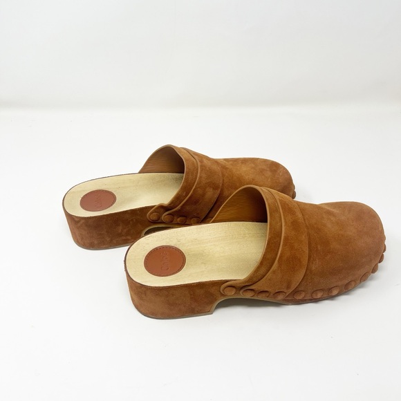 CHLOÉ Joy Suede Clogs in Saffron Sz 40 - Picture 5 of 7